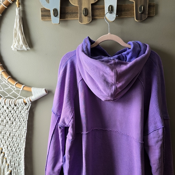 Free People Zoe Oversized Pullover Hoodie Moonberry - Picture 6 of 7